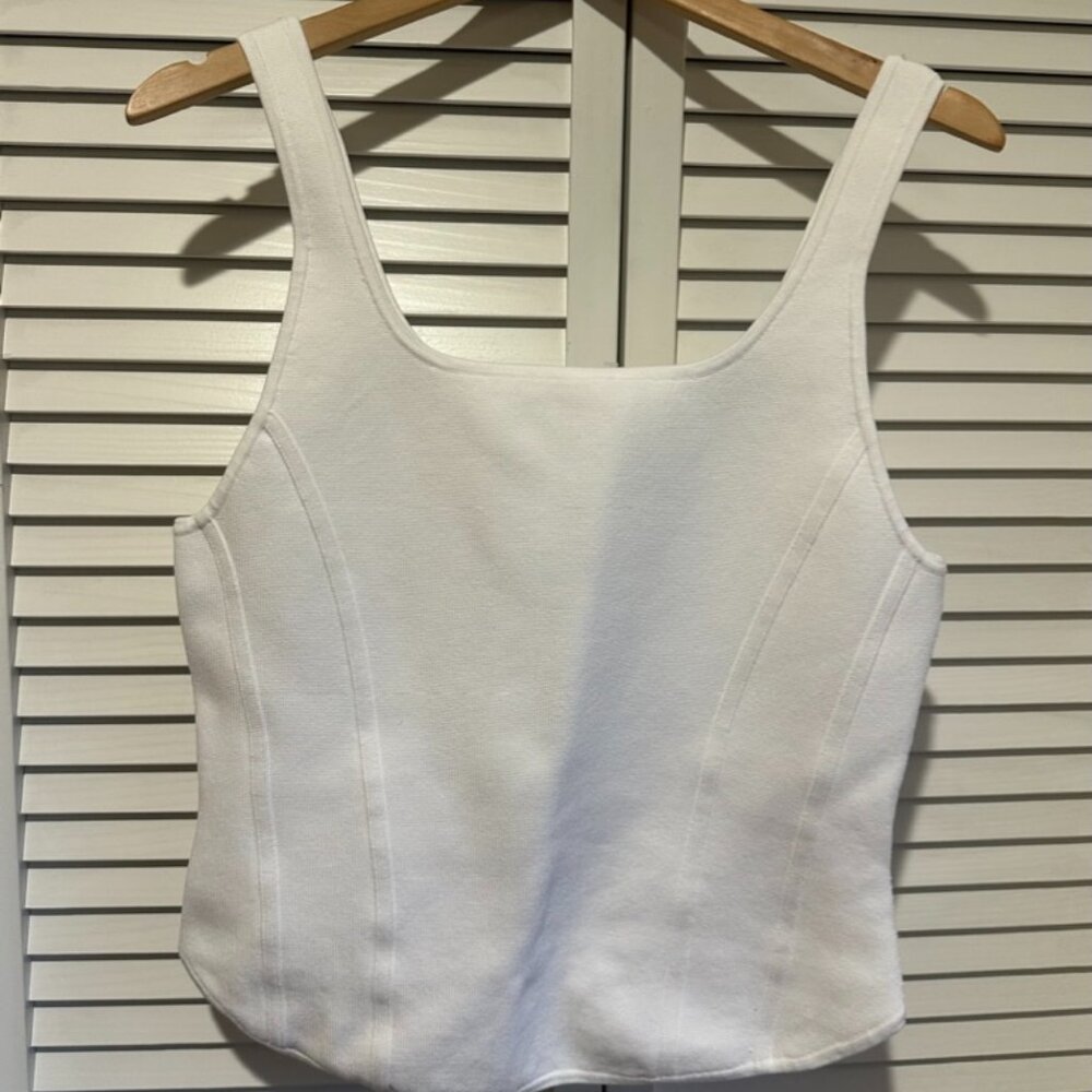 Babaton Sculpt Knit Tank/Bustier - XL- White - NWT